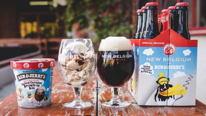 Food and beverage marketing collaboration between New Belgium and Ben and Jerry's